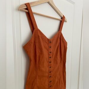 Leith Dress, burnt orange, corset style